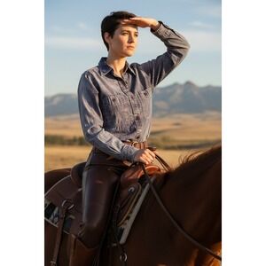 Étoile Isabel Marant Acid Wash Plaid Cotton Shirt Red Buttonholes Size 0 French